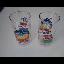 Vintage 1990s Diet Pepsi Uh Huh glass cups 