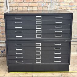 2 Flat File Cabinets (Black)