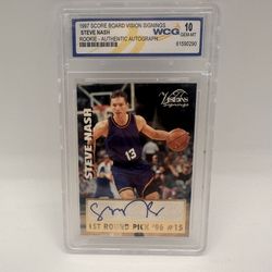 1997 SCORE BOARD VISION SIGNINGS STEVE NASH ROOKIE - AUTHENTIC AUTOGRAPH WCG CARD