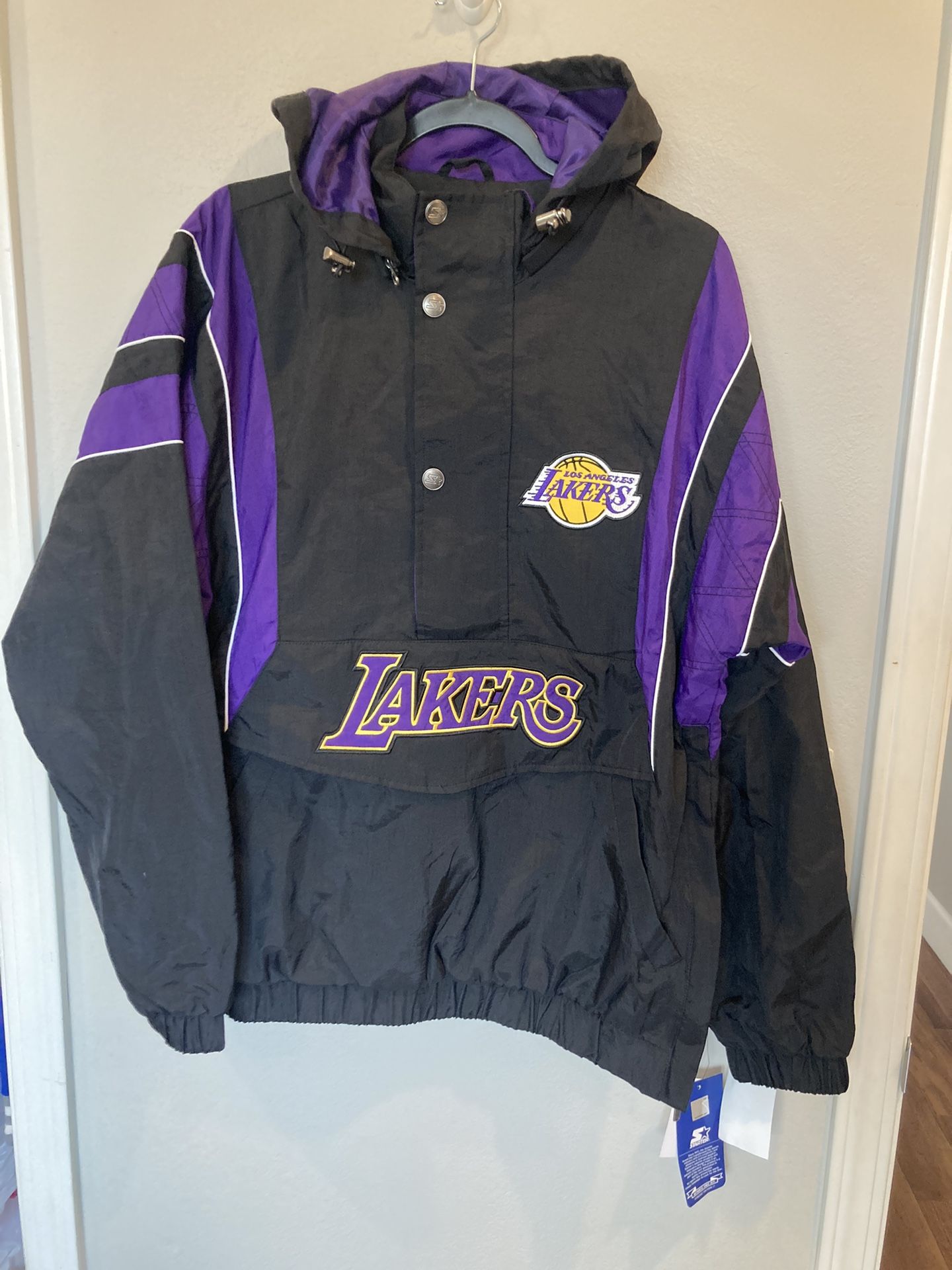 Los Angeles Lakers Starter Hoodie Half-Zip Jacket Size Small $80