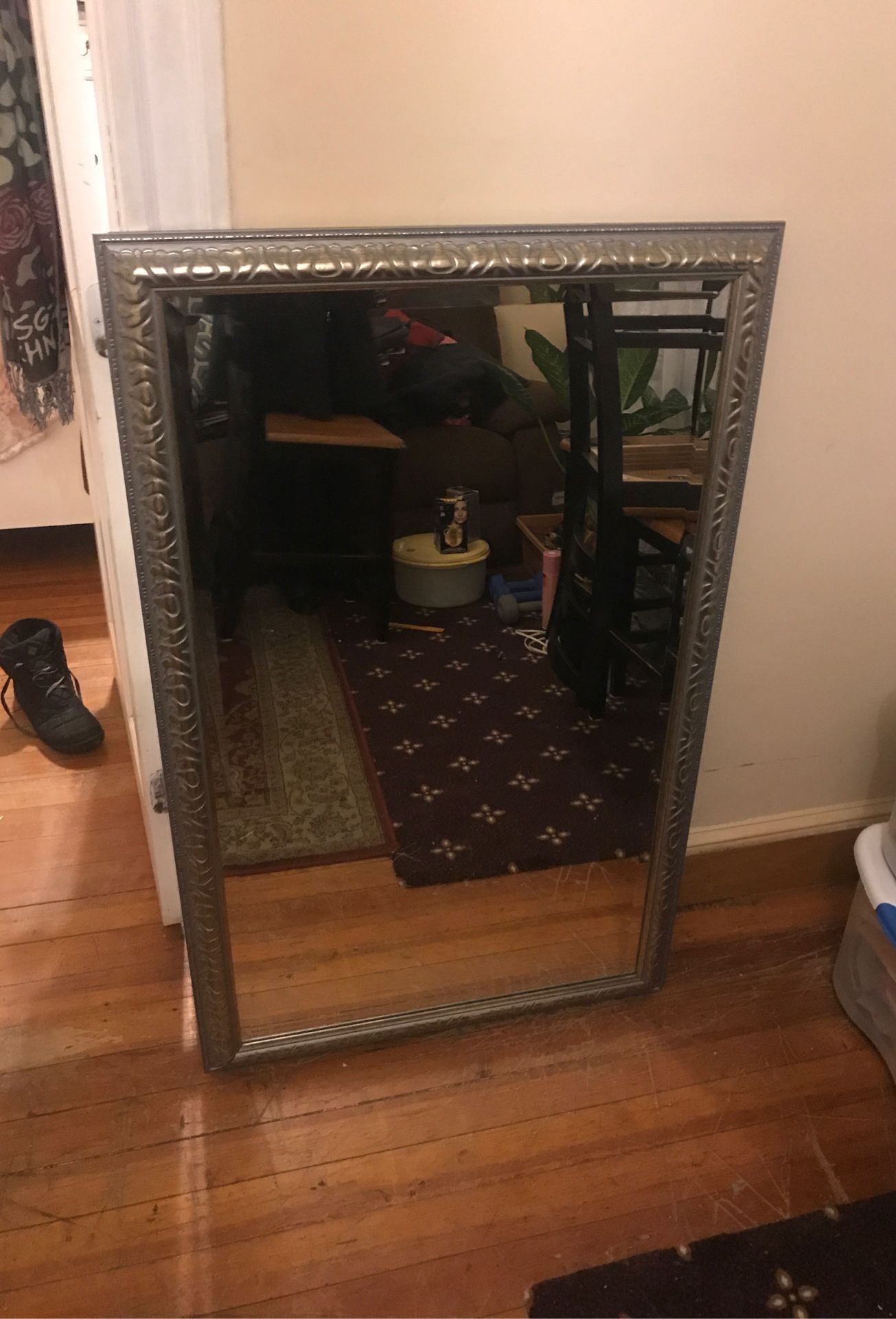 A full-size mirror 4 feet high 3 feet wide