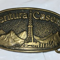 Ventura Casers Oil Rig Belt Buckle Solid Brass