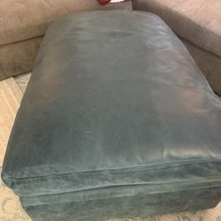 Arhaus Leather Storage Ottoman 