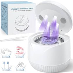 NEW Dental Ultrasonic Retainer Cleaner Machine: 45kHz Dental Cleaning Pod with Digital Timer & 200ML, Deep Cleaning for Dentures, Mouth Guards, Aligne