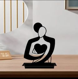 ❤️"Soulbound"— Abstract Embrace Heart  Sculpture.❤️