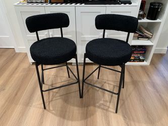 28 '' Bar Stools Set of 2 for Kitchen Island. Black