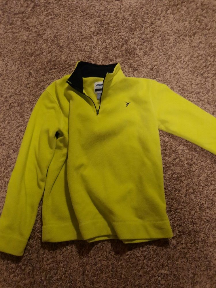 Yellow Green Quarter-Zip Fleece Pullover