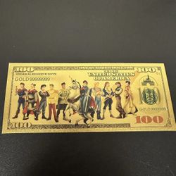 24k Gold Plated Disney Princes and Disney Princesses Banknote