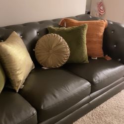 Used Gray Rhinestone Couch Set. Seats A Total Of 5 People