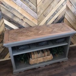 Herringbone Custom Table, TV Console, Changing Table