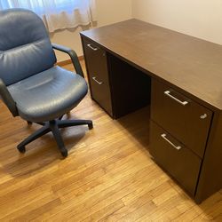 Office Desk And Rolling Chair