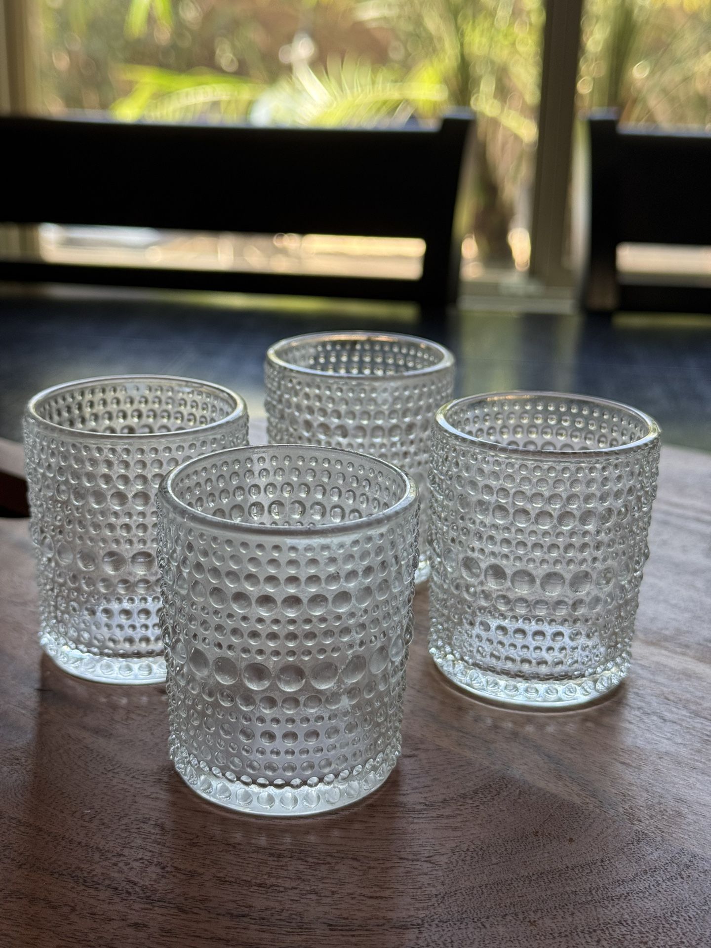 Textured Glass Tea Light Candle Holders
