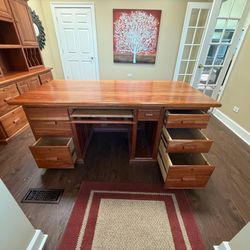 Handcrafted executive desk and credenza