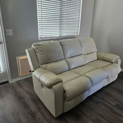 Dual Electric Leather Recliner Couch