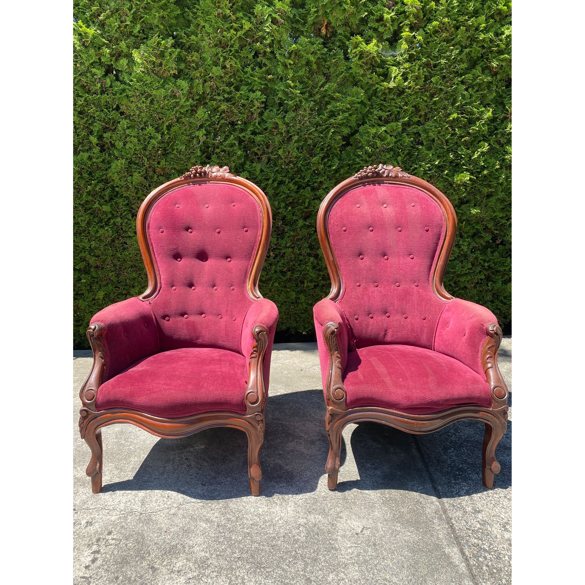 Pair of Antique chairs with beautiful woodwork