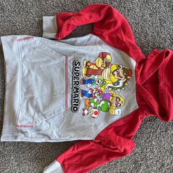 Boys Youth Pullover Sweatshirt Hoodie Mario Bros