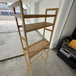 Bamboo over-the-toilet shelf