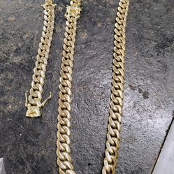 18mm 26 inches long chain and bracelet set  7.5 long