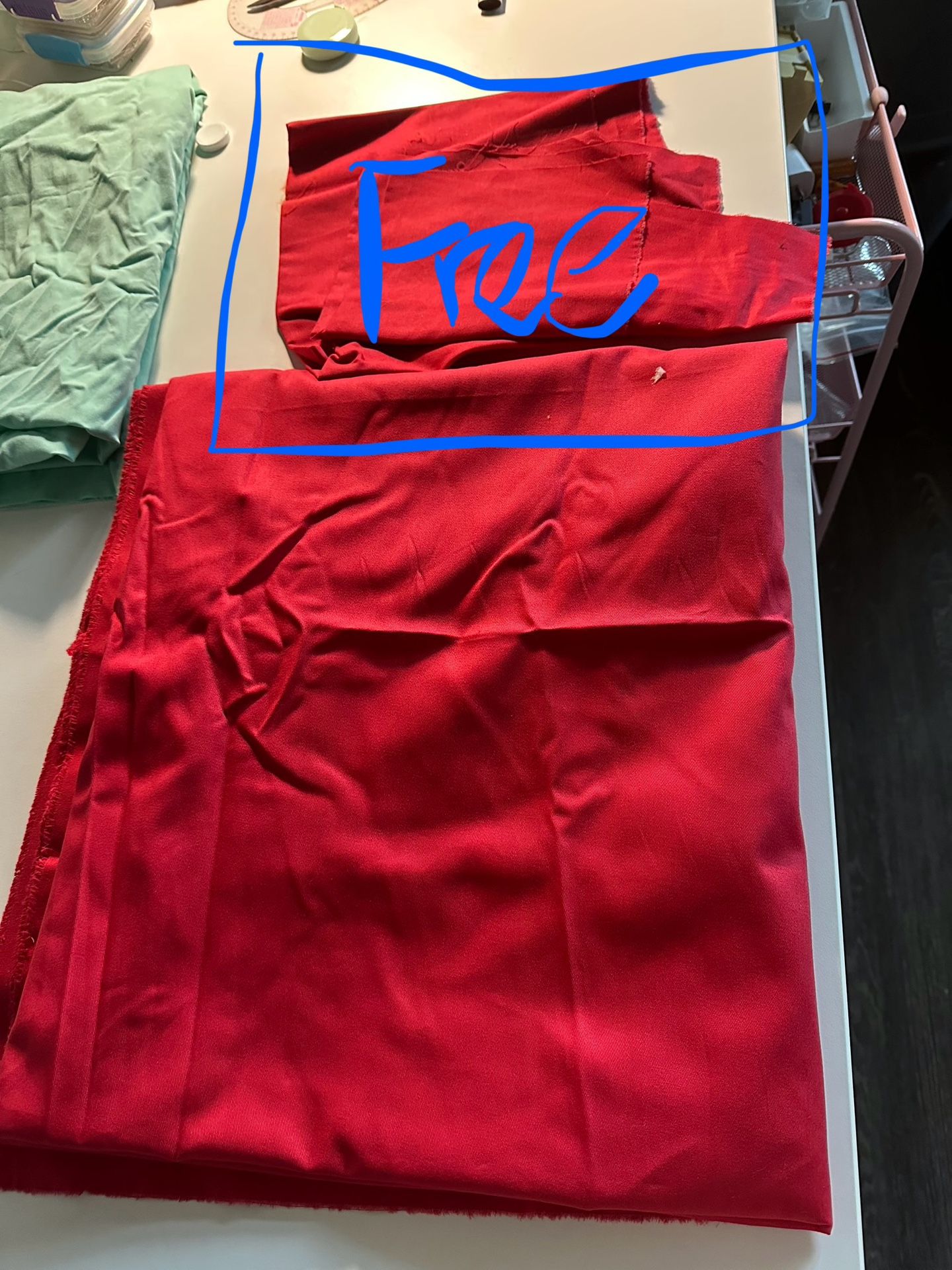 Red Cotton Twill β 1 3/4 Yards + Free Small Piece, Mood Quality (DTLA Pickup)