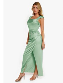 Shapewear Off Shoulder Shine Ruched Sculpting Maxi Dress