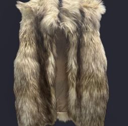 Ci Sono Faux Fur Vest Brown Tan Long Pile Shaggy Style – Size S