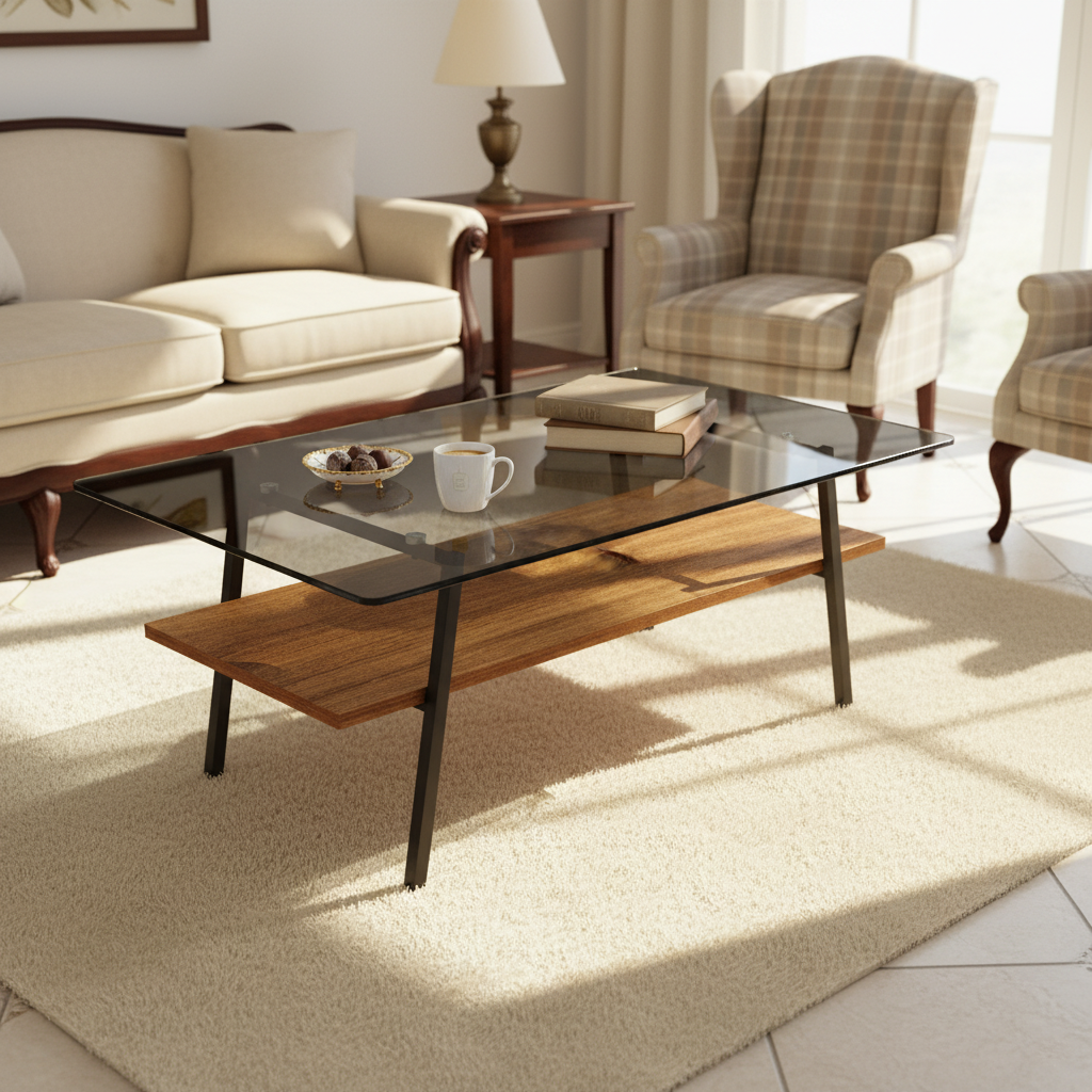 Murano Rectangular Tempered Glass Coffee Table