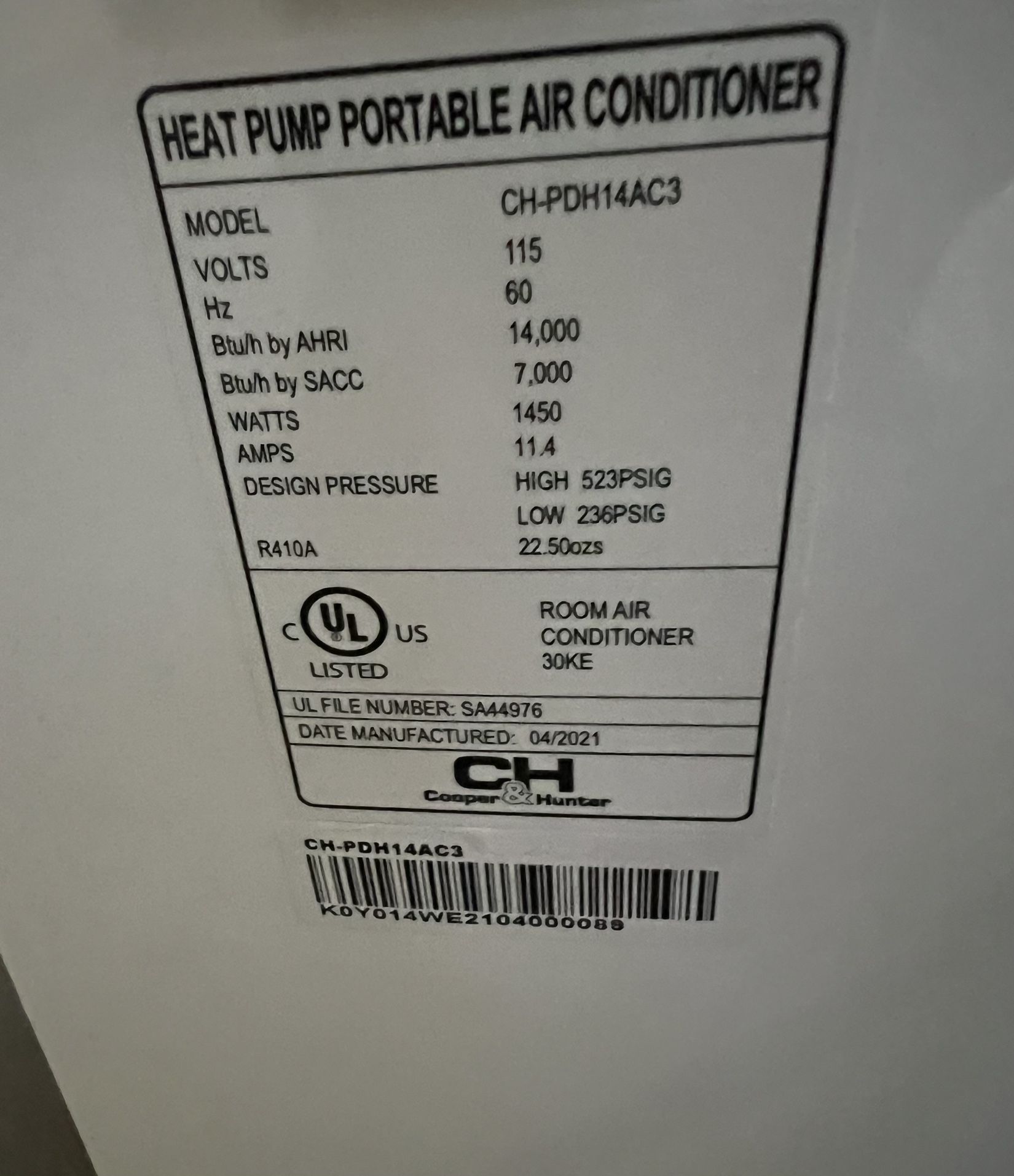 Portable Air Conditioner and Heate
