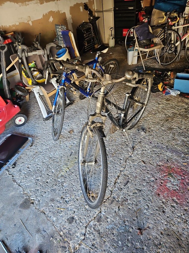 2 Bicycles - The Blue Denali Aluminum Series And Black Fuji Crosstown