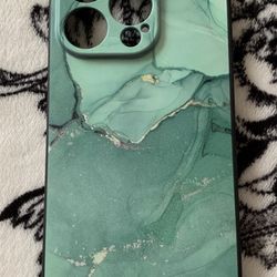 Green marble case for iPhone 14Pro