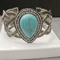 Blue Dyed Howlite Cuff