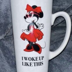 Disney Minnie Mouse I Woke Up Like This Ceramic 12 Oz Coffee Travel Mug