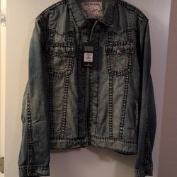 Men's TRUE RELIGION SUPER T Denim Jacket - Size XXL NEW 