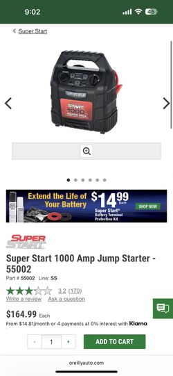 Super Start 1000 Amp Jump Starter