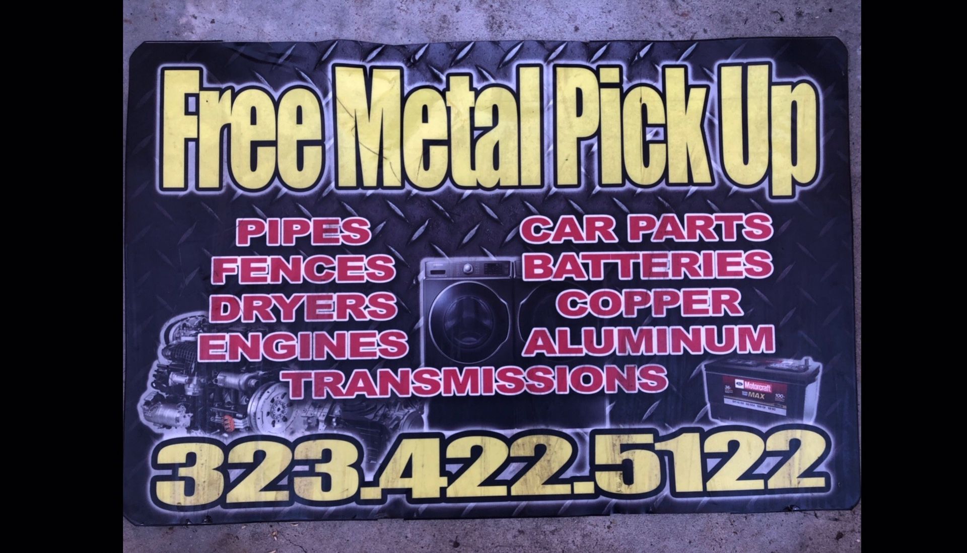 Hi we pick up scrap metal for free!!!