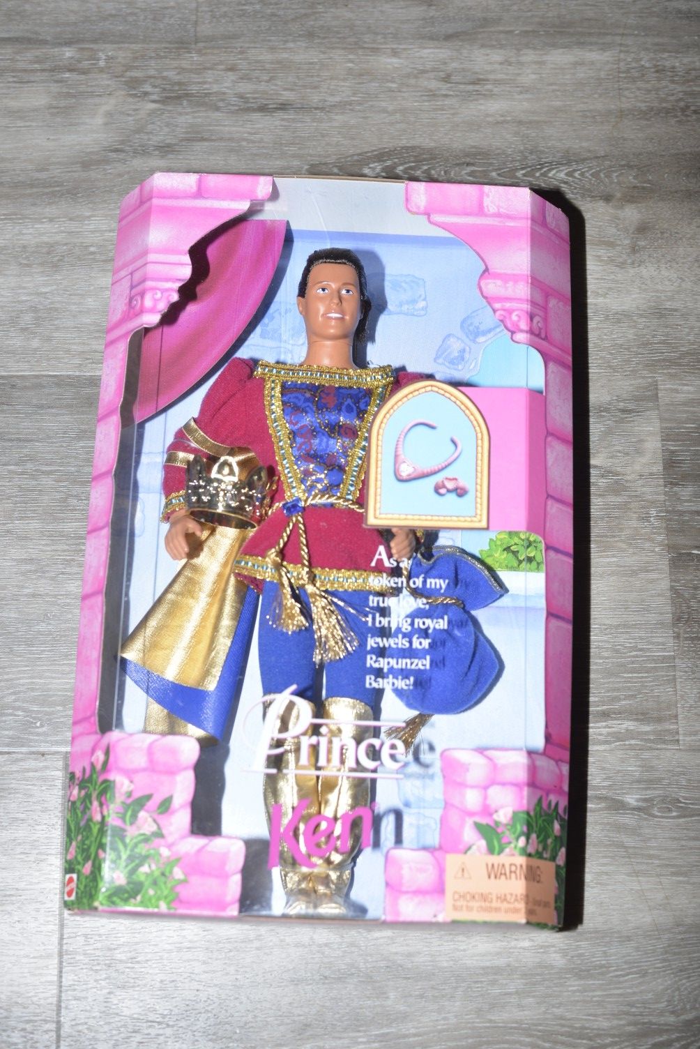 SET OF 2 - Rapunzel Barbie and Prince Ken Dolls - Unopened - Use crown to adjust Rapunzel's hair