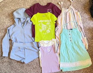 NEW GIRLS SUMMER BUNDLE Dresses, Shorts, Tank Tops, Shirts SIZE LARGE 10-12