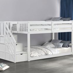 White Twin/ Twin Bunk Bed 