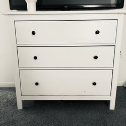 3 Drawer White Dresser 