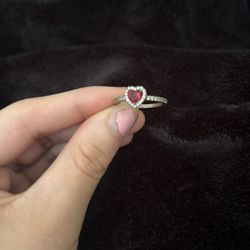 Pandora Red Heart Ring 