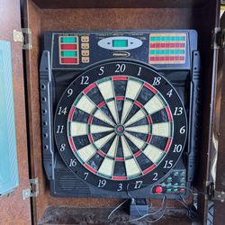 🎯 Vintage Halex Electronic Dartboard with Cabinet