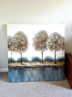 hand-painted large canvas wall art 39×39 in