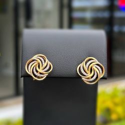 14k yellow gold umbrella natural diamonds 0.40CTW clip on earrings