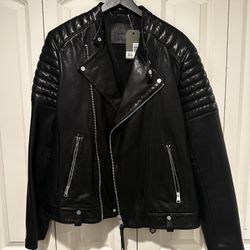 Allsaints Silas Leather Jacket M