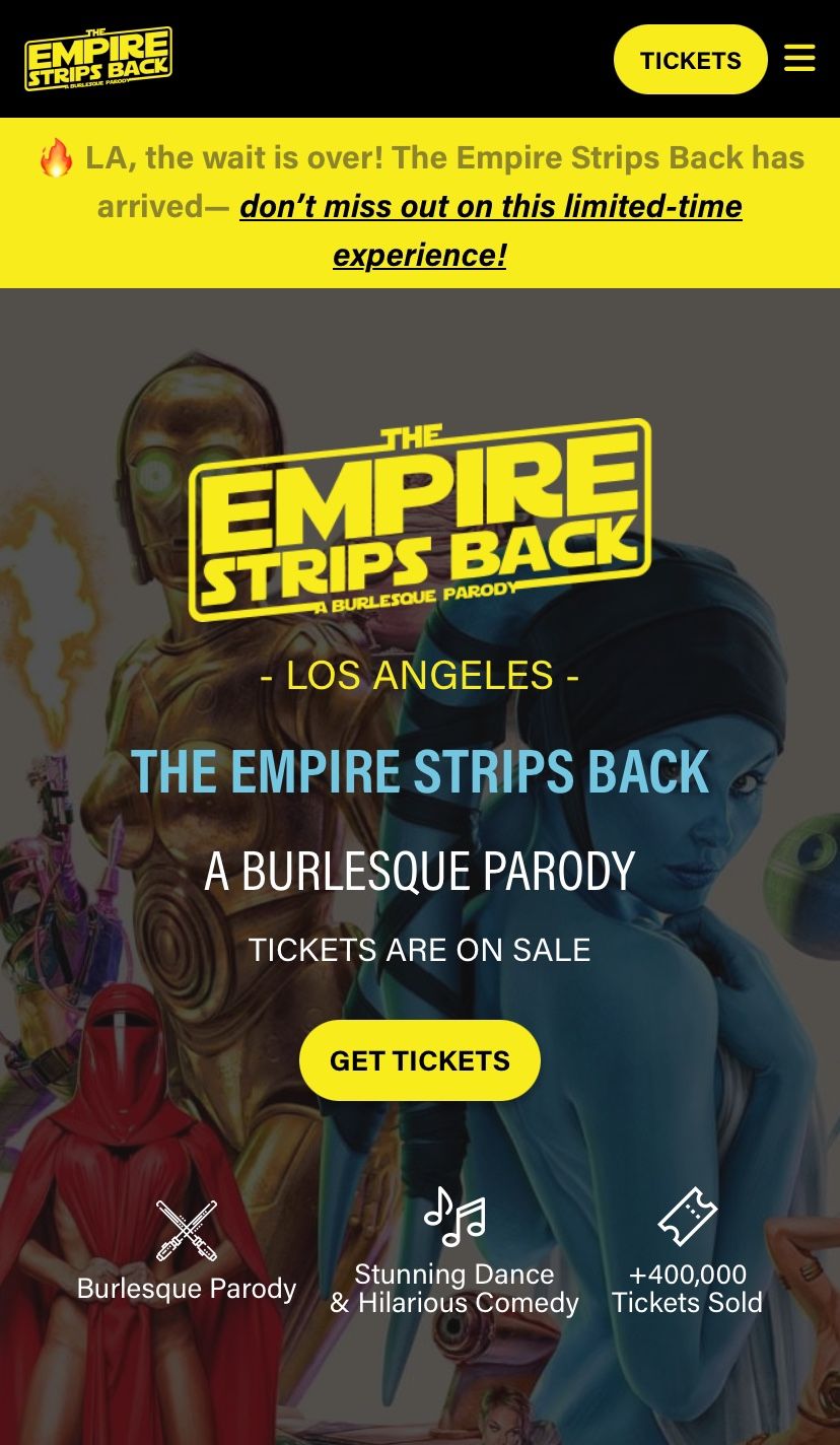 Empire Strips Back Tickets: Saturday 10/19