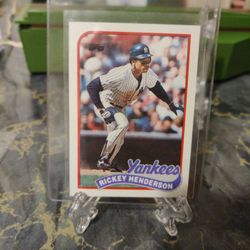 1989 Topps Rickey Henderson Card Number 380 Hall Of Famer