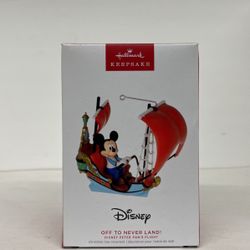 Hallmark 2023 Off to Never Land Disney Keepsake Xmas Ornament Mickey Mouse NIB