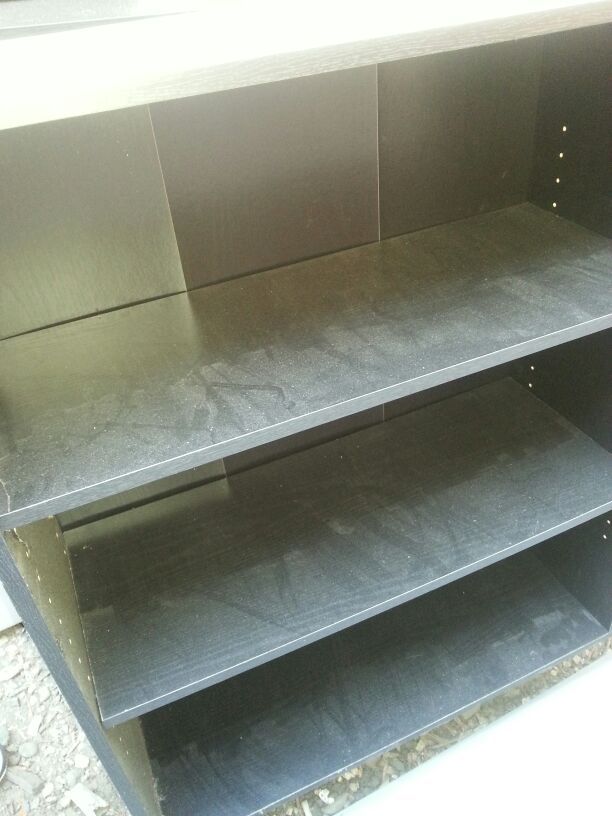 2 black shelves