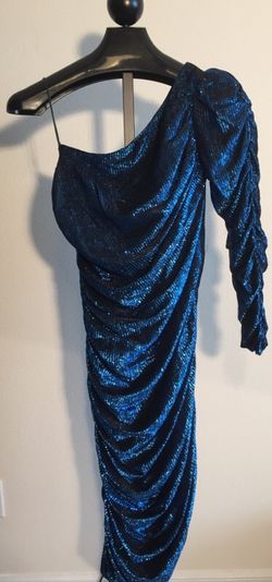 Vintage size 12 blue one Sleeve dress