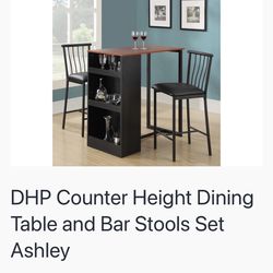 DHP Counter Height Dining Table and Bar Stools Set Ashley Small Dining Table For Two 