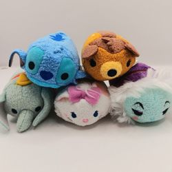 Disney Tsum Tsum Plush Character Toy Stuffed Animal Lot. Bambie, Dumbo, Stitch,